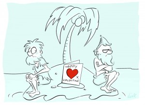 Desert Island Valentine cartoon