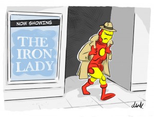 A bit of a disappointment at the cinema for Iron Man - Iron lady Cartoon