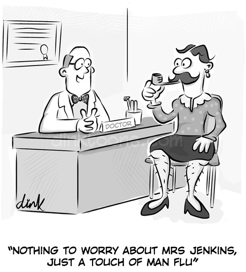 Have you had your jabs ladies? Man flu cartoon | Dink Cartoons | Cartoons,  Illustration thingies of freelance cartoonist Chris Williams
