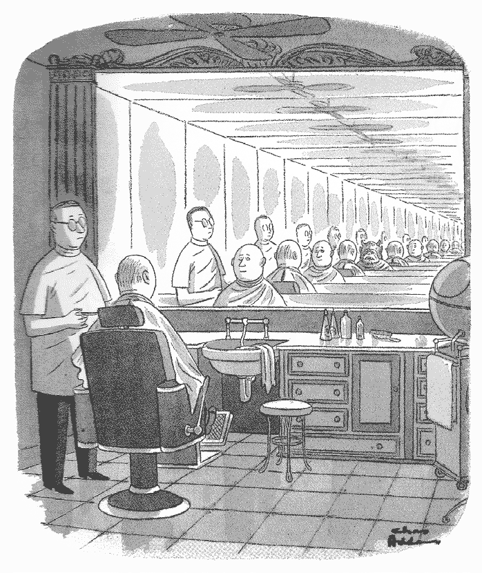 Charles Addams Barber Cartoon