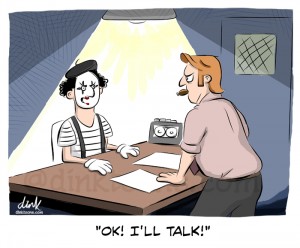 Ok I'll talk - mime cartoon