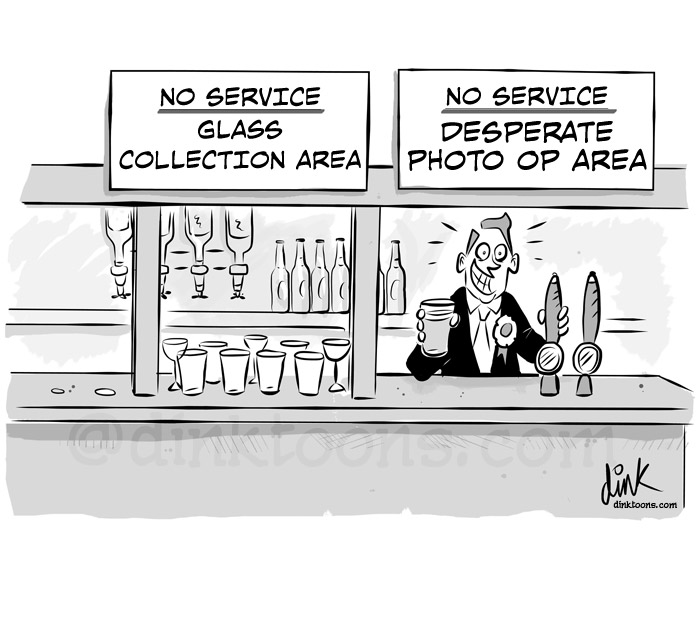 Pub Political photo op cartoon