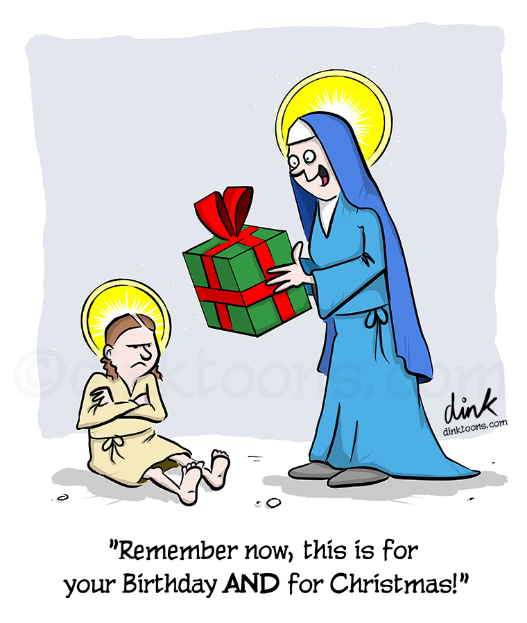 Birthday at Christmas - Jesus- cartoon
