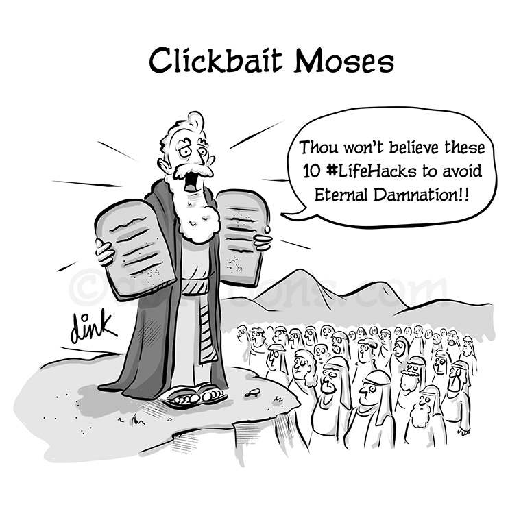 clickbait Moses cartoon