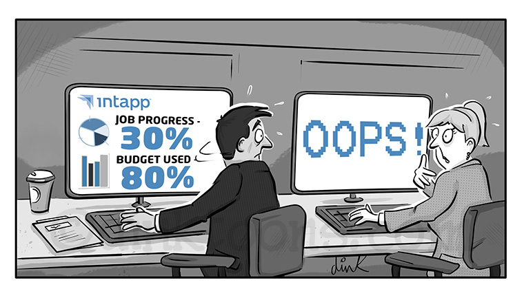 monitor oops- intapp business cartoon